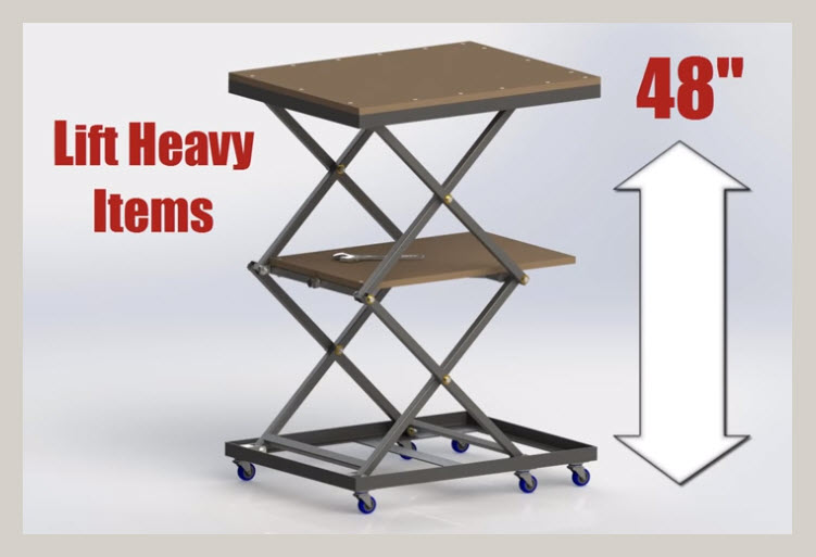 DIY Lift Table自制升降台模型3D图纸 Solidworks设计(1)